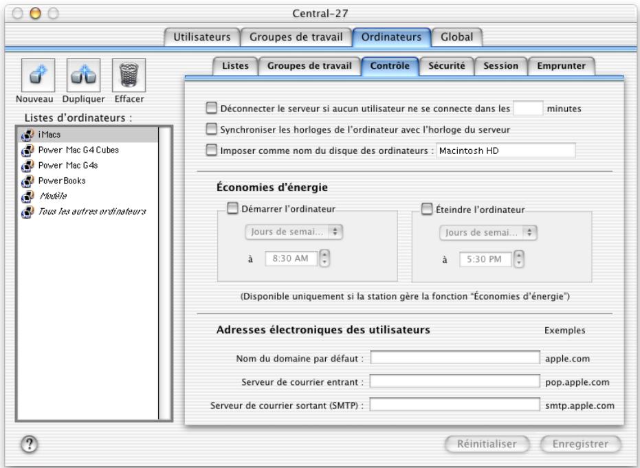APPLE MAC OS X SERVER - Réglages de contrôle des ordinateurs - 1