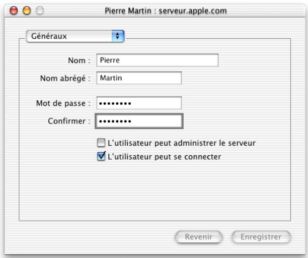 APPLE MAC OS X SERVER - Réglages généraux des utilisateurs - 1