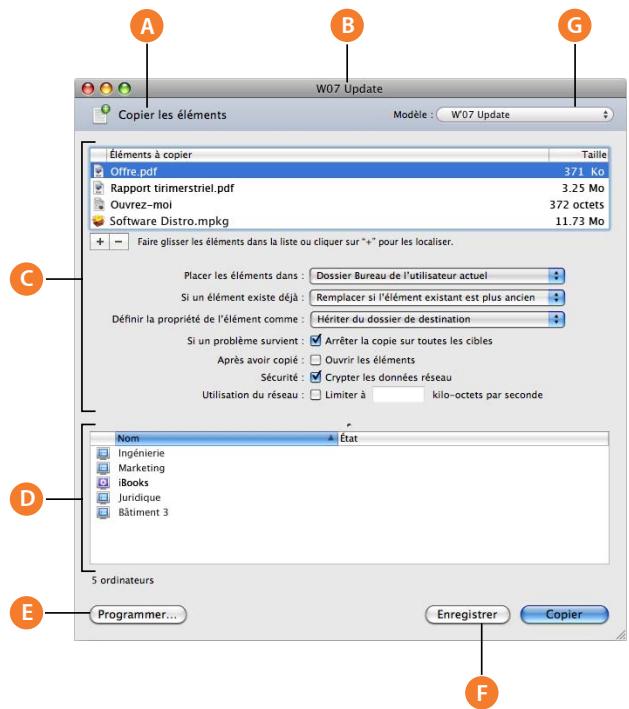 APPLE REMOTE DESKTOP 3.2 - Zones de dialogue des tâches - 1
