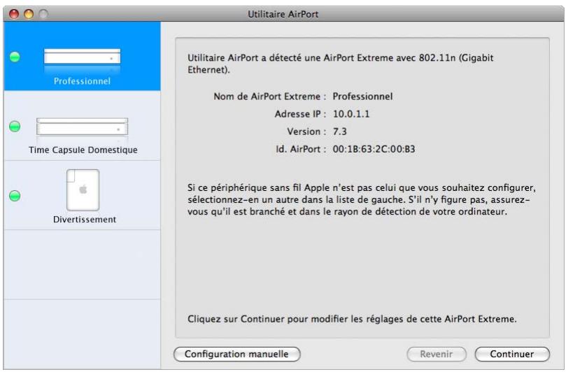 APPLE RESEAUX AIRPORT - Configuration à l'aide d'Utilitaire AirPort - 1