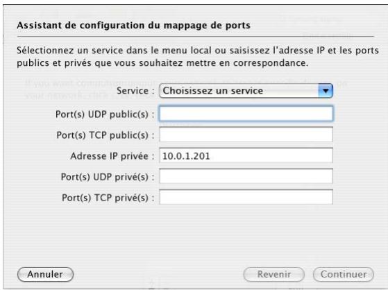 APPLE RESEAUX AIRPORT - Pour configurer le mappage de ports en entrée : - 2