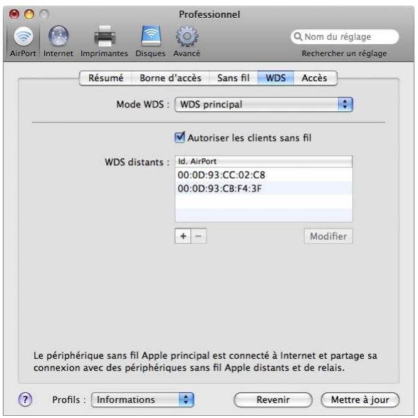 APPLE RESEAUX AIRPORT - Pour configurer le périphérique sans fil principal afin qu'il partage sa connexion Internet avec d'autres périphériques sans fil : - 1