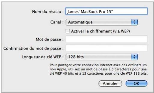 APPLE RESEAUX AIRPORT - Pour démarrer le partage Internet sur un ordinateur sous Mac OS X 10.5 : - 2