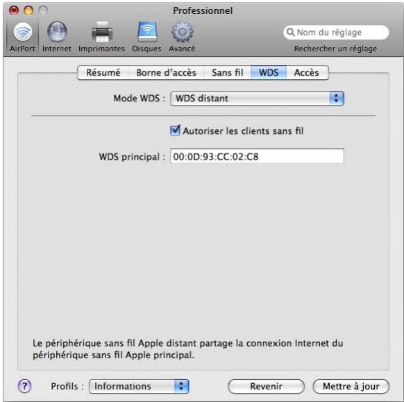 APPLE RESEAUX AIRPORT - Pour configurer le périphérique sans fil principal afin qu'il partage sa connexion Internet avec d'autres périphériques sans fil : - 2