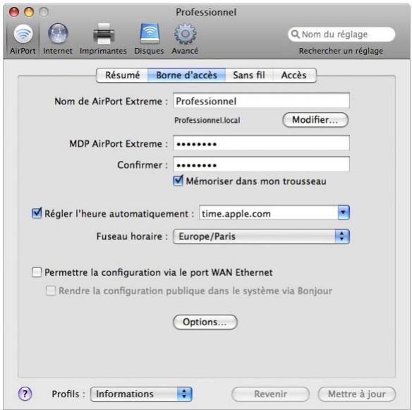 APPLE RESEAUX AIRPORT - Réglages de périphérique sans fil - 1