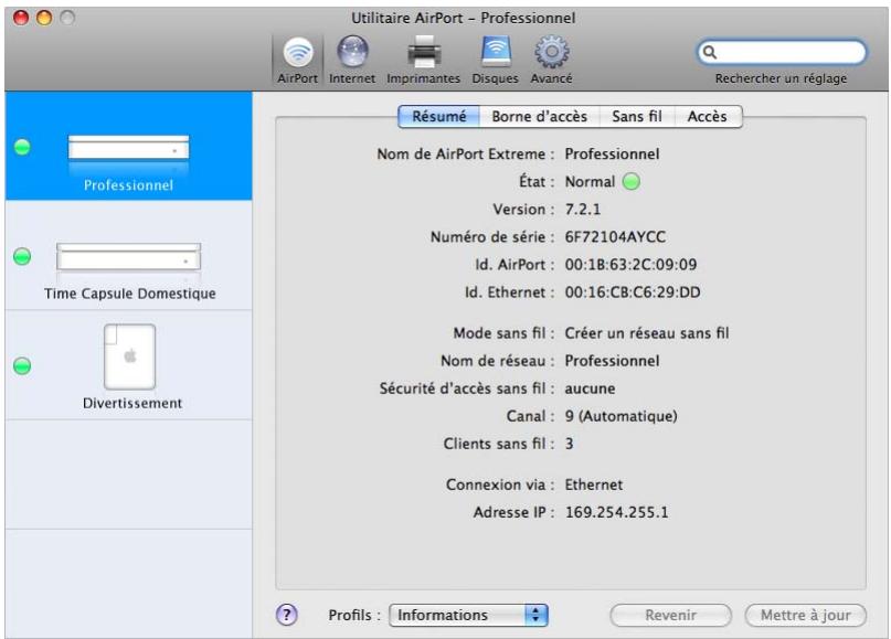 APPLE RESEAUX AIRPORT - Configuration du réseau AirPort Extreme - 1