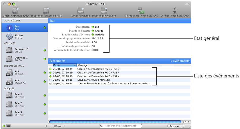 APPLE UTILITAIRE RAID - Vérification de l'état des composants RAID - 1