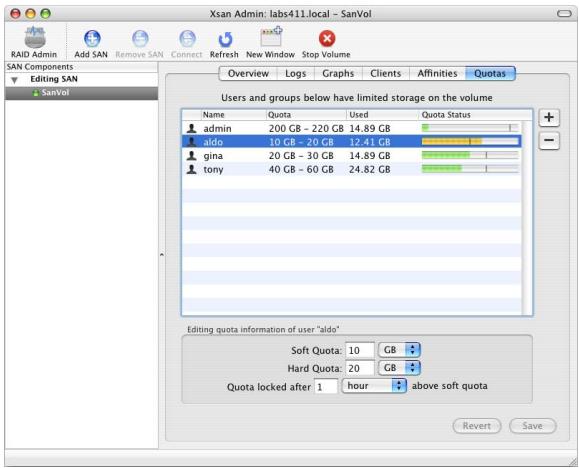 APPLE XSAN 1.4 - Setting User and Group Quotas - 1
