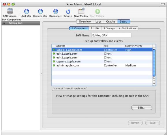 APPLE XSAN 1.4 - Step 7: Set Up Controllers and Clients - 1
