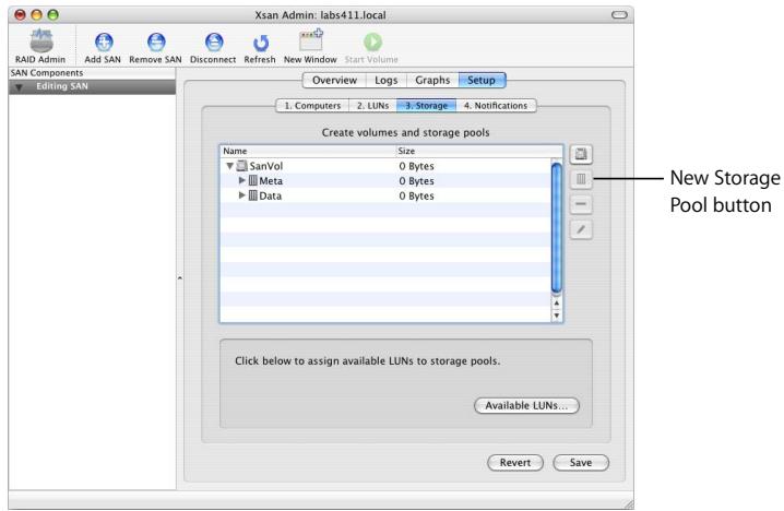 APPLE XSAN 1.4 - Step 10: Add Storage Pools to the Volumes - 1