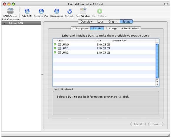APPLE XSAN 1.4 - Step 8: Label and Initialize LUNs - 1
