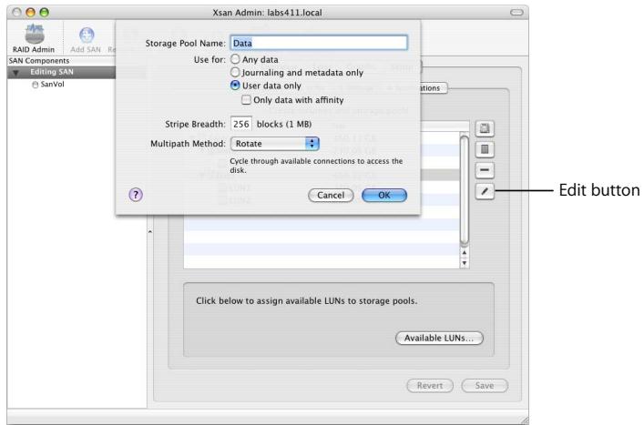APPLE XSAN 1.4 - Changing Storage Pool Settings - 1