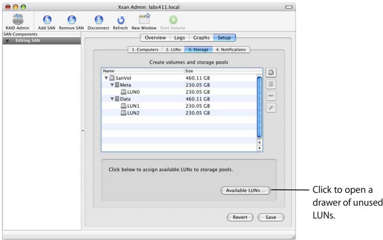 APPLE XSAN 1.4 - Step 11: Add LUNs to Storage Pools - 1