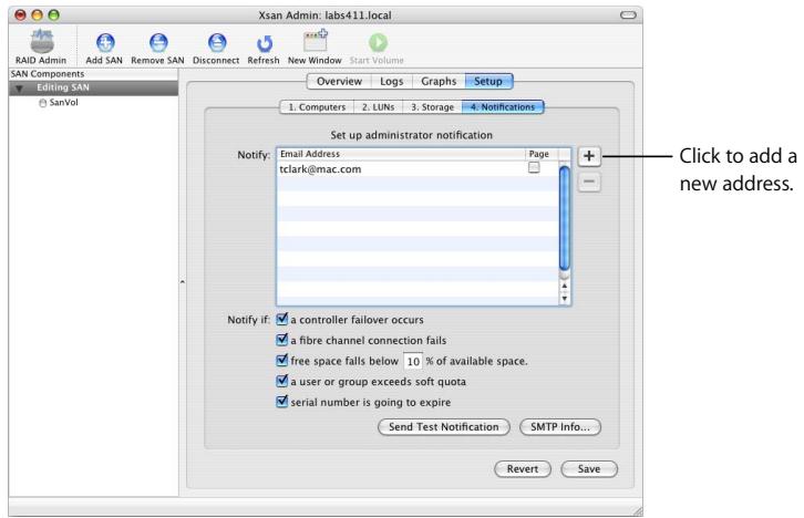 APPLE XSAN 1.4 - Step 12: (Optional) Set Up SAN Status Notifications - 1