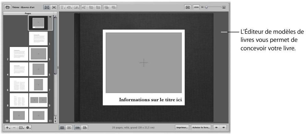 APPLE APERTURE 2.1.1 - Commandes de l'éditeur de modèles de livres - 1
