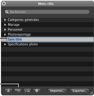 APPLE APERTURE 2.1.1 - Ajout de mots-clés à la palette de mots-clés - 1