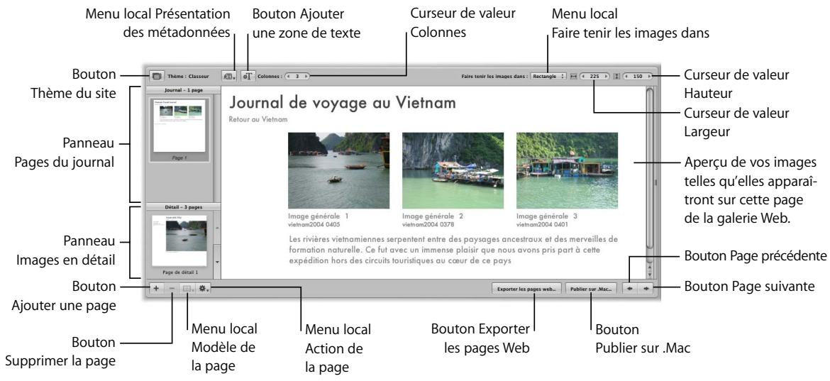 APPLE APERTURE 2.1.1 - Commandes de journal web dans l'éditeur de pages web - 1