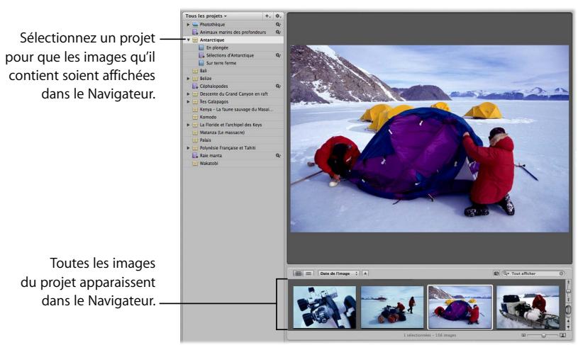 APPLE APERTURE 2.1.1 - Pour ouvrir un projet : - 1