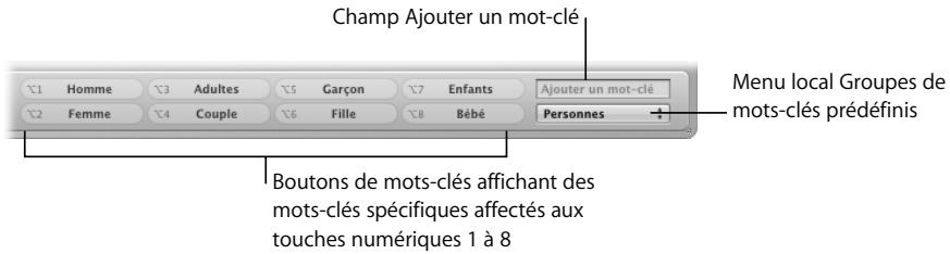 APPLE APERTURE 2.1.1 - Pour afficher les commandes de mots-clés de la barre des commandes - 1
