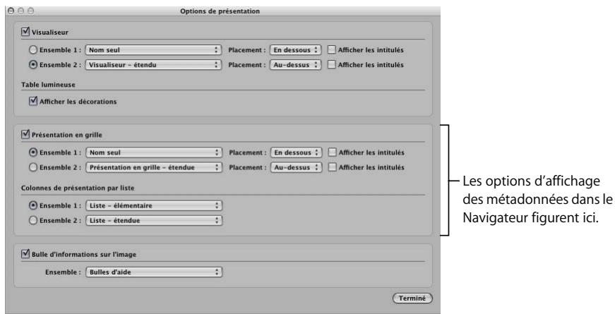 APPLE APERTURE 2.1.1 - Affichage de métadonnées spécifiques avec vos images - 1
