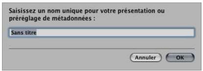 APPLE APERTURE 2.1.1 - Pour créer une nouvelle présentation de métadonnées : - 1