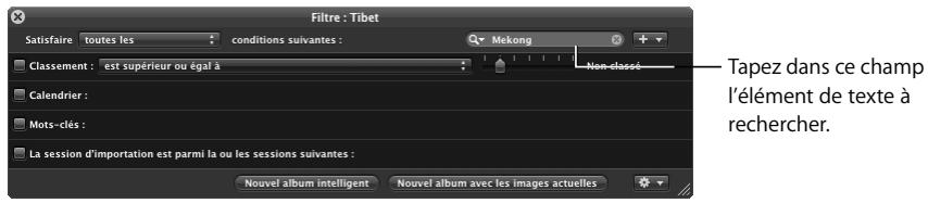APPLE APERTURE 2.1.1 - Pour rechercher des images en fonction du texte : - 1