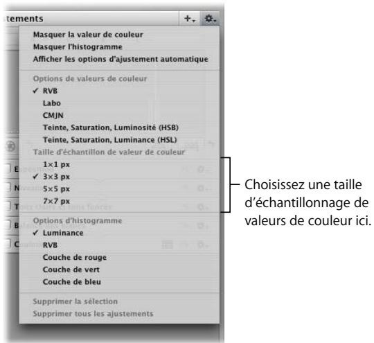 APPLE APERTURE 2.1.1 - Choix d'une taille d'échantillonnage de valeurs de couleur - 1