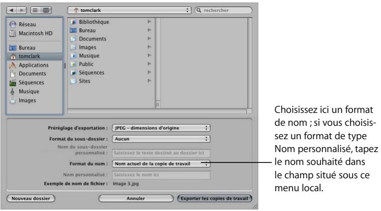 APPLE APERTURE 2.1.1 - Pour renommer les images lors de l'exportation : - 1