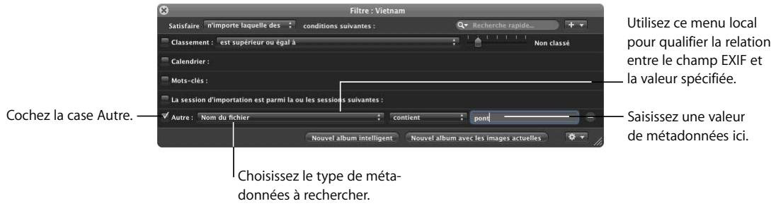 APPLE APERTURE 2.1.1 - Pour rechercher des images par métadonnées : - 1