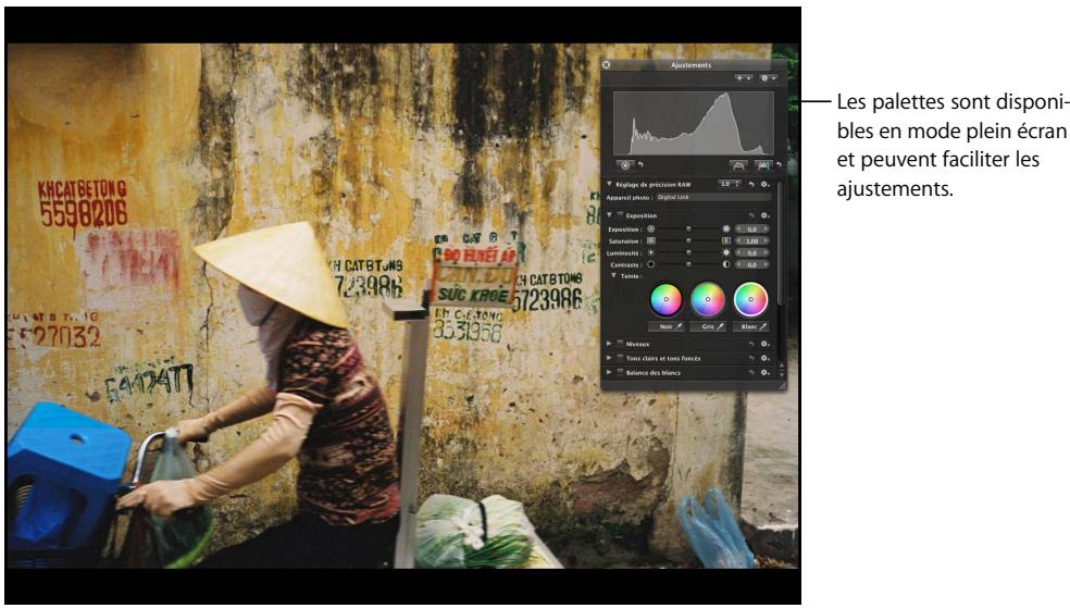 APPLE APERTURE 2.1.1 - Utilisation des palettes en mode plein écran - 1