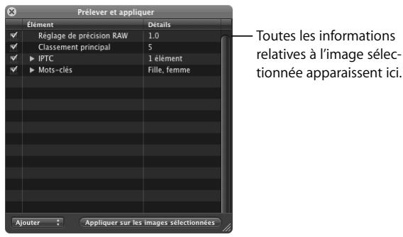 APPLE APERTURE 2.1.1 - Affectation de mots-clés à l'aide de la palette prélever et appliquer - 2
