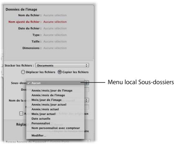 APPLE APERTURE 2.1.1 - Spécification d'un nouvel emplacement pour les images lors de leur importation - 2