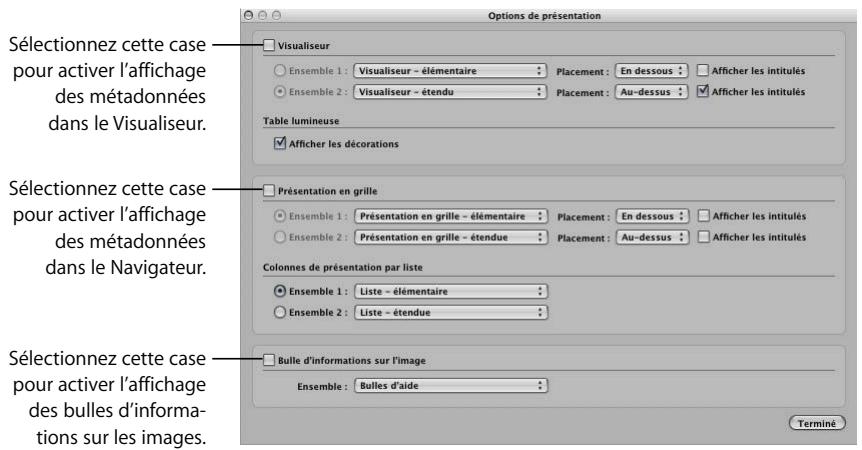 APPLE APERTURE 2.1.1 - Affichage de métadonnées avec vos images - 1