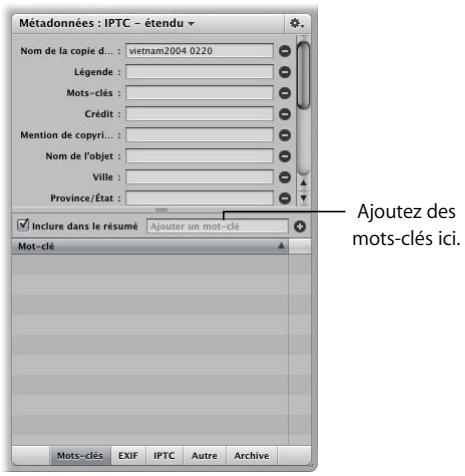 APPLE APERTURE 2.1.1 - Vue d'ensemble des mots-clés - 5