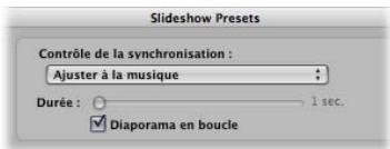 APPLE APERTURE 2.1.1 - Pour ajouter de la musique à votre diaporama : - 2