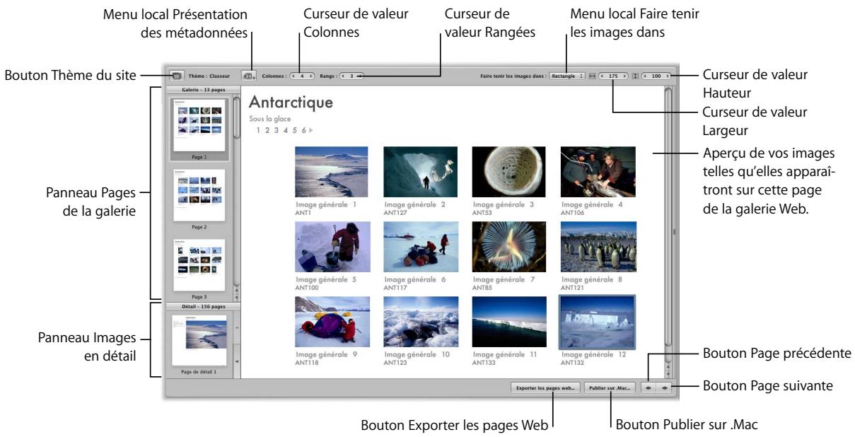 APPLE APERTURE 2.1.1 - Commandes de galerie web dans l'édition de pages web - 1
