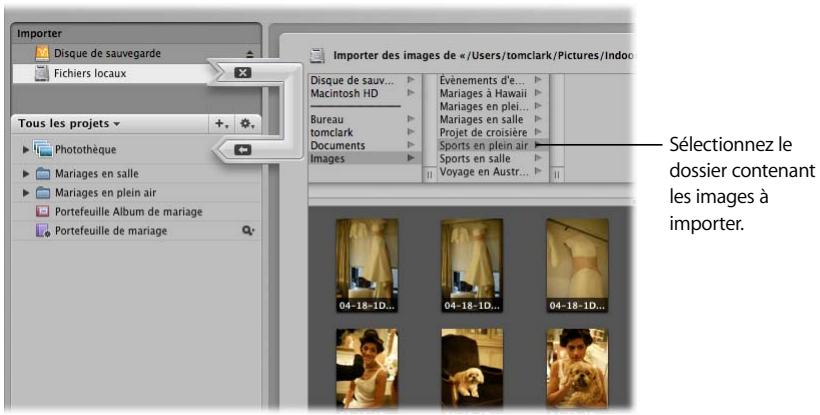 APPLE APERTURE 2.1.1 - Pour importer des fichiers d'image stockés sur le disque dur de votre ordinateur ou sur tout autre périphérique de stockage : - 2