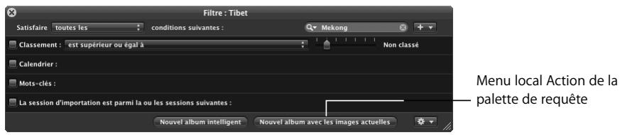 APPLE APERTURE 2.1.1 - Pour enregistrer les résultats de votre recherche dans un album : - 1