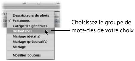 APPLE APERTURE 2.1.1 - Choix d'un groupe de mots-clés prédéfinis - 1