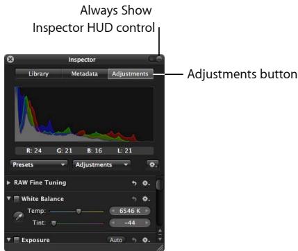 APPLE APERTURE 3 - Display the Inspector HUD in Full Screen view - 2