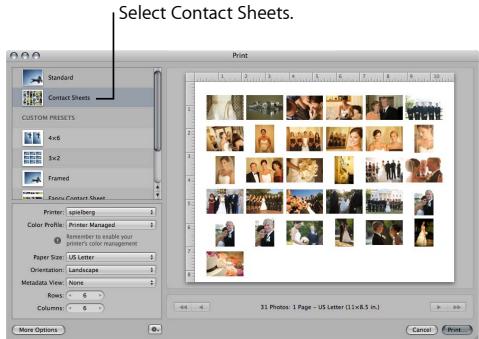 APPLE APERTURE 3 - Print a contact sheet of images - 1
