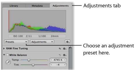 APPLE APERTURE 3 - Apply a Quick Fixes adjustment preset to an image - 1