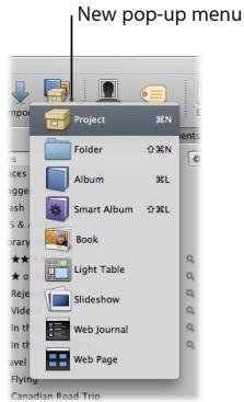 APPLE APERTURE 3 - Create a new item in the Library inspector - 1