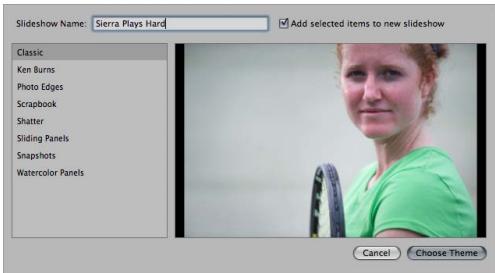 APPLE APERTURE 3 - Change the theme of the slideshow - 2
