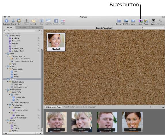 APPLE APERTURE 3 - Assign a name to a face in a folder, project, or album - 3