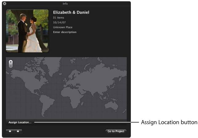 APPLE APERTURE 3 - Quickly assign a location to all versions in a project - 2