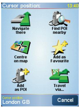 TOMTOM NAVIGATOR 6 - PDA/MOBILE NAVIGATION - Using the Cursor button - 1