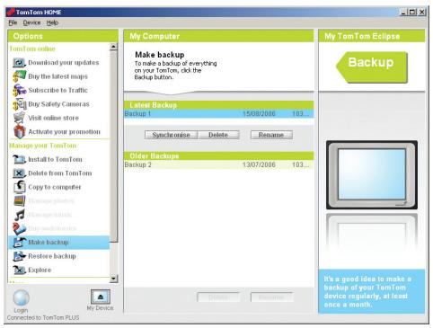 TOMTOM DAIHATSU - Making a backup - 1