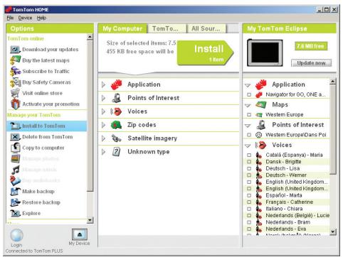 TOMTOM ECLIPSE AVN2227P - Using TomTom HOME - 1