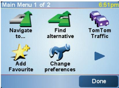 TOMTOM ONE 2ND EDITION - Main menu - 1